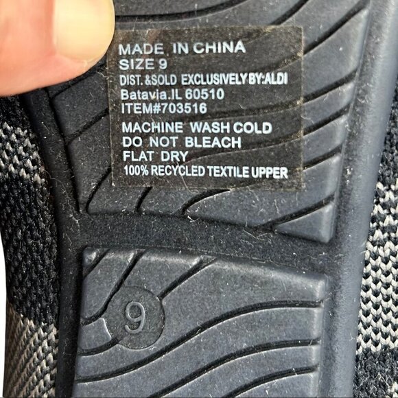 Serra Black Gray Washable Ballet Flat Slip-On Recycled Textile Shoe Size 9 - Picture 6 of 9